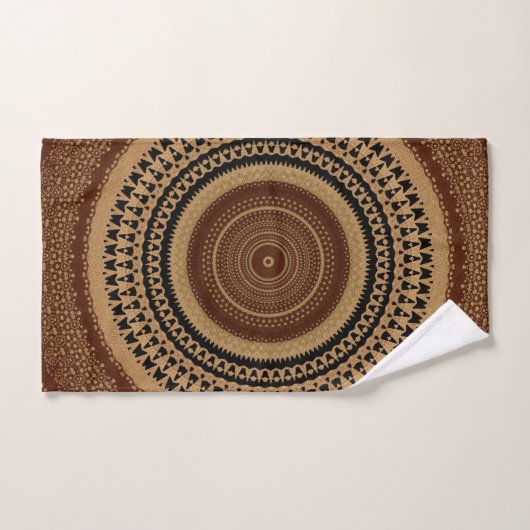 Rich Brown Mandala Bad Handdoek (Handdoek)