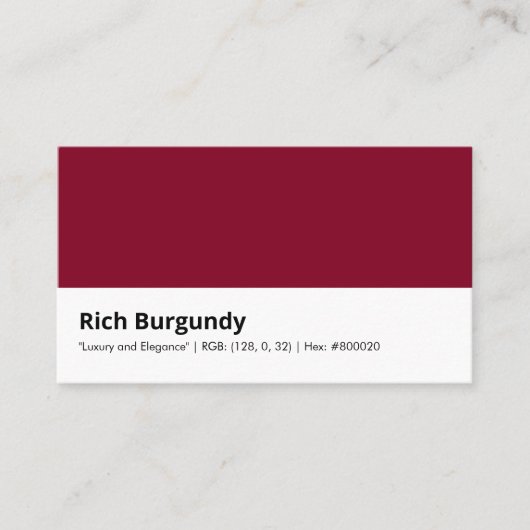 Rich Burgundy | "Luxe en elegantie" Visitekaartje (Voorkant)