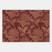 Rich Burgundy Red en Gold Damask Inpakpapier Vel (Voorkant 2)
