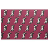 Rich Burgundy Retro Tango Dancers Stof (Fat Quarter)
