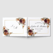 Rich Burgundy Rust Burnt Orange Floral Wedding Gastenboek (Volledig)