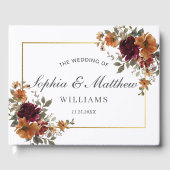 Rich Burgundy Rust Burnt Orange Floral Wedding Gastenboek (Voorkant)