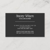 Rich Charcoal Paw Print Hond Walker | oppas Visitekaartje (Achterkant)