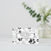 Rich Charcoal Paw Print Hond Walker | oppas Visitekaartje (Staand voorkant)
