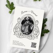Rich Classic  Bloemen QR Code Trouwfoto Kaart