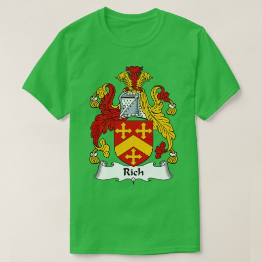Rich Coat of Arms Family Crest T-shirt (Design voorkant)