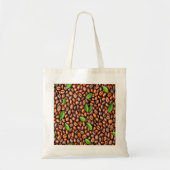 Rich Coffee Bean & Green Leaf Pattern Tote Bag - P (Voorkant)