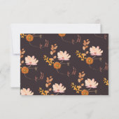 Rich Copper Floral Coral Waterverf Lijst RSVP Kaartje (Achterkant)