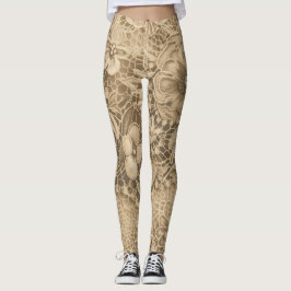 "Rich Cream  Lace" Leggings