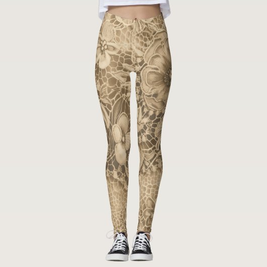"Rich Cream  Lace" Leggings (Voorkant)