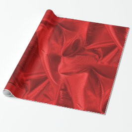 Rich Crumpled Metallic Red Faux Lame' Textuur Cadeaupapier
