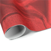 Rich Crumpled Metallic Red Faux Lame' Textuur Cadeaupapier (Rol Hoek)