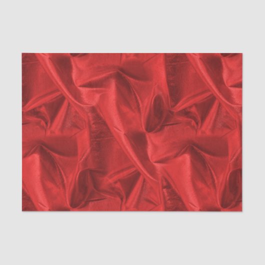 Rich Crumpled Metallic Red Faux Lame' Textuur Tissuepapier (Voorkant)