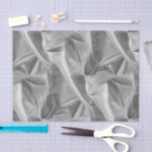 Rich Crumpled Metallic Silver Faux Lame' Textuur Tissuepapier (Craft)