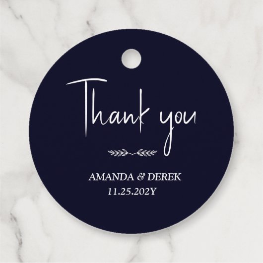 Rich Dark Blue Wedding Favoriet Label (Achterkant)