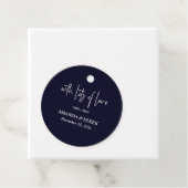 Rich Dark Blue Wedding Favoriet Label (In situ)