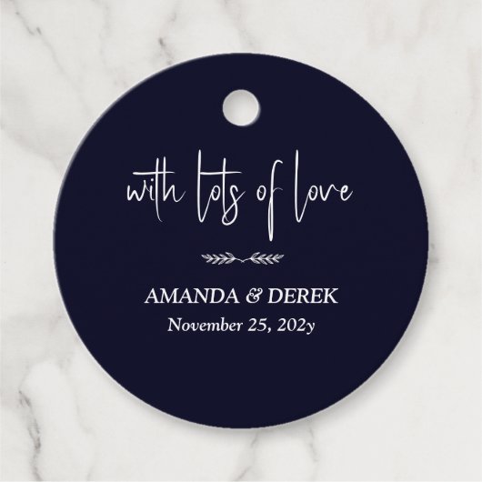 Rich Dark Blue Wedding Favoriet Label (Voorkant)