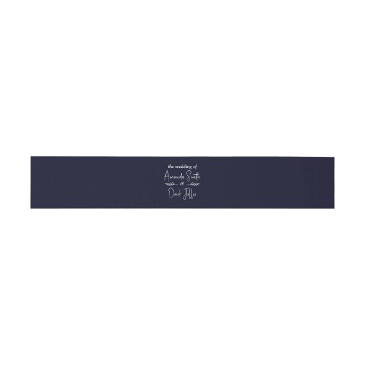 Rich Dark Blue Wedding Invitation Belly Band Uitnodigingen Wikkel (Vlak)