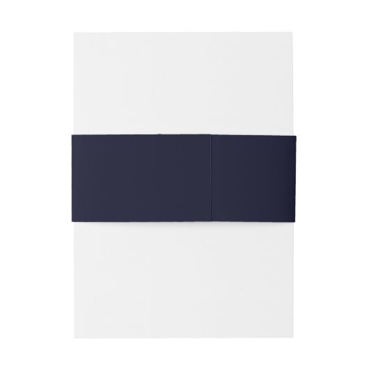 Rich Dark Blue Wedding Invitation Belly Band Uitnodigingen Wikkel (Achterkant Voorbeeld)