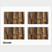 Rich Dark Wood Grain Rechthoekige Sticker (Vel)
