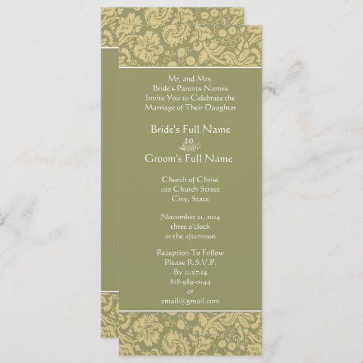 Rich Deep Grey Damask Swirls Weddenschap Kaart (Voorkant / Achterkant)