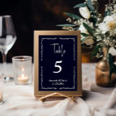 Rich Donkerblauw Zwart Trouwtafel Nummer Kaart