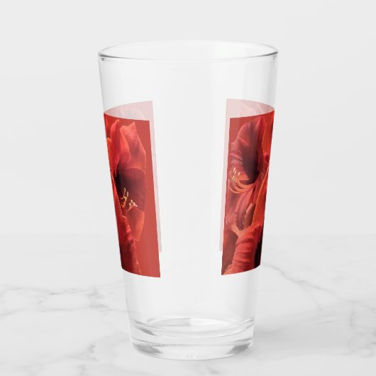 Rich Earth Ruby Red Amaryllis Foto Glas (Rechts)
