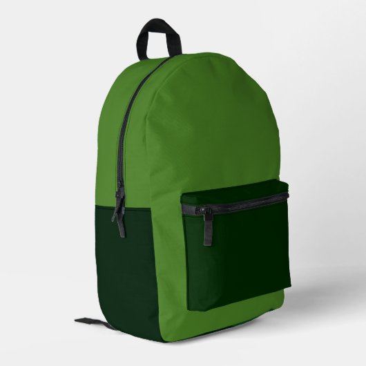 Rich Earthy Green Backpack  Bedrukte Rugzak (Achterkant Hoek Links)