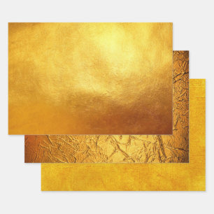 Rich Elegant Luxurous kerstGold Faux Folie Inpakpapier Vel