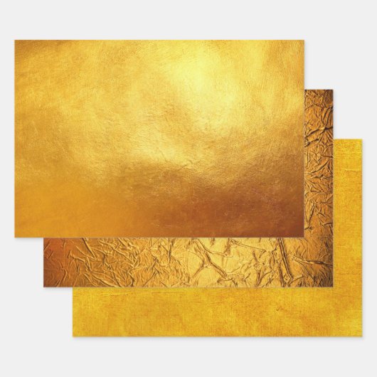 Rich Elegant Luxurous kerstGold Faux Folie Inpakpapier Vel (Set)