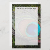 Rich, Elegant Peacock Feather Foto Briefpapier (Voorkant / Achterkant)