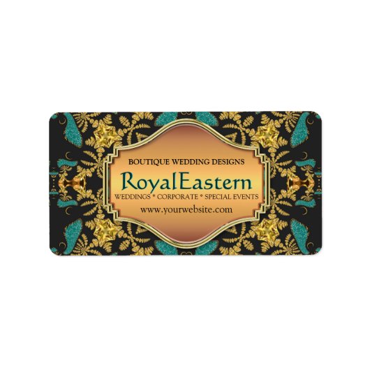 Rich Elegant Royal Eastern Blauwgroen Black Gold B Etiket (Voorkant)