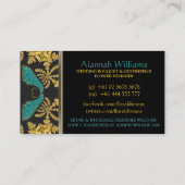 Rich Elegant Royal Eastern Blauwgroen Black Gold B Visitekaartje (Achterkant)