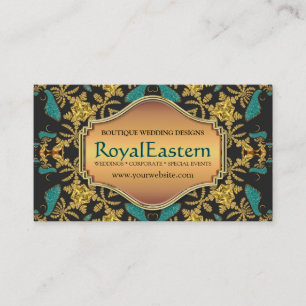 Rich Elegant Royal Eastern Blauwgroen Black Gold B Visitekaartje