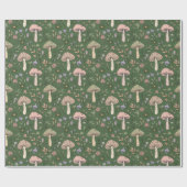 Rich Emerald Green Fungi Seamless Pattern Cadeaupapier (Vlak)