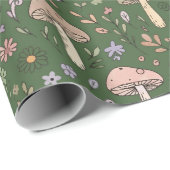 Rich Emerald Green Fungi Seamless Pattern Cadeaupapier (Rol Hoek)