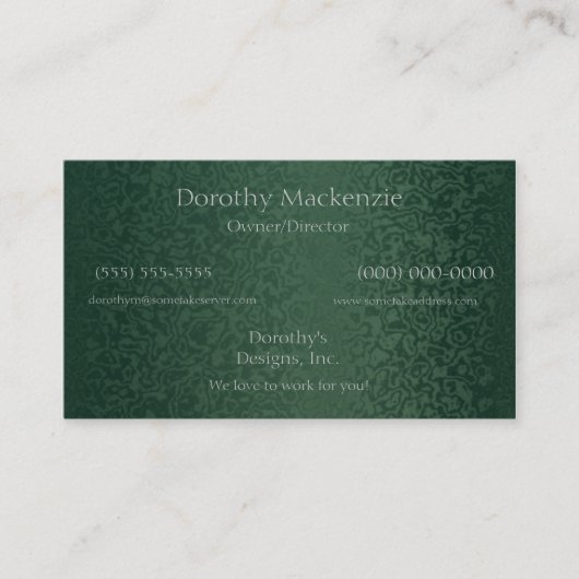 Rich Emerald Green Visitekaartje (Voorkant)
