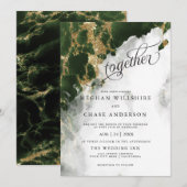 Rich Emerald Green Waterverf Geode Barefoot Bride™ (Voorkant / Achterkant)