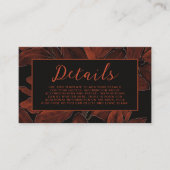 Rich Fall Autumn Wedding Details Card Moody Leaves Informatiekaartje (Voorkant)