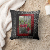 Rich Faux Leather collectie - Red Floral design 2 Kussen (Deken)