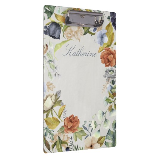 Rich Floral Border Personalized Klembord (Rechts)