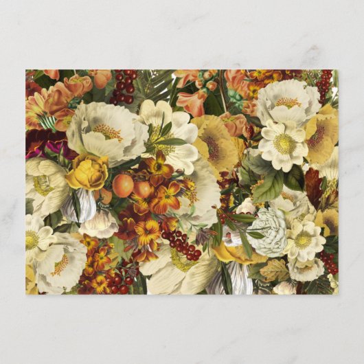 Rich Floral Funeral Memorial Herdenking sympathie Informatiekaartje (Achterkant)