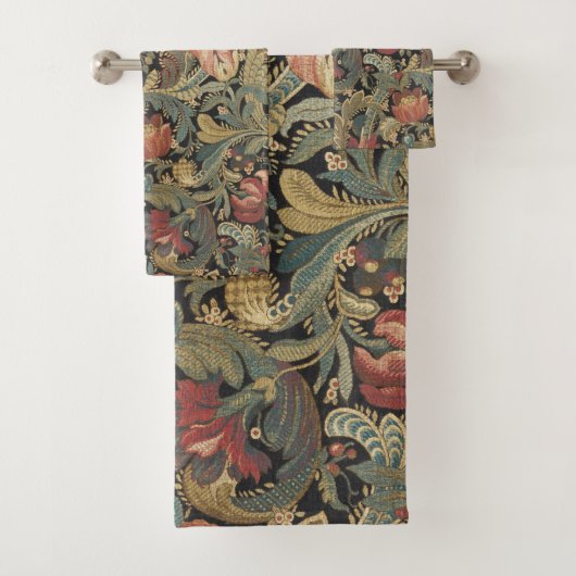 Rich Floral Tapestry Brocade Antiek Classic Bad Handdoek (Insitu)