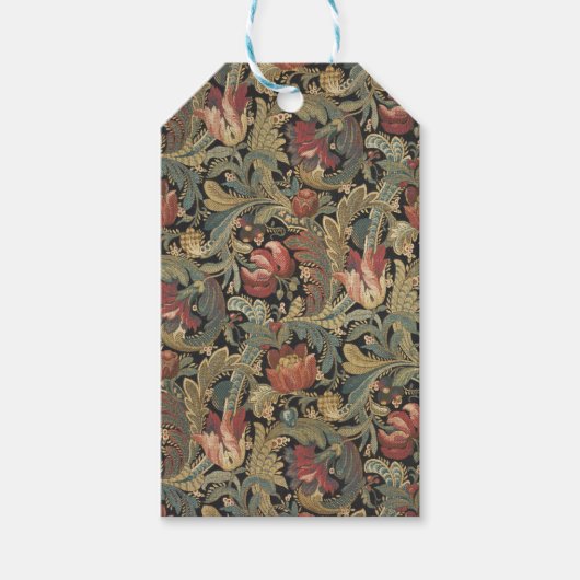Rich Floral Tapestry Brocade Antiek Classic Cadeaulabel (Voorkant)