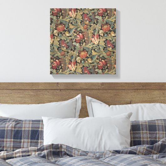 Rich Floral Tapestry Brocade Antiek Classic Canvas Afdruk (Insitu (Slaapkamer))