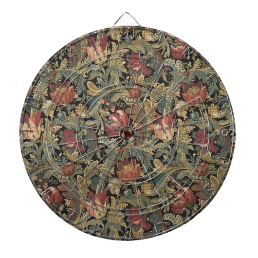 Rich Floral Tapestry Brocade Antiek Classic Dartbord (Voorkant)