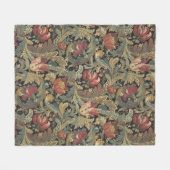 Rich Floral Tapestry Brocade Antiek Classic Fleece Deken (Voorkant (Horizontaal))