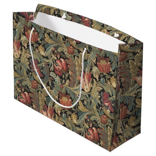 Rich Floral Tapestry Brocade Antiek Classic Groot Cadeauzakje (Achterkant Gekanteld)