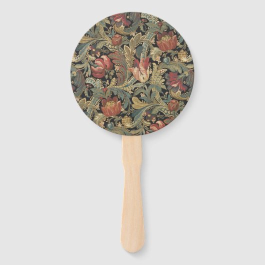 Rich Floral Tapestry Brocade Antiek Classic Handwaaier (Achterkant)