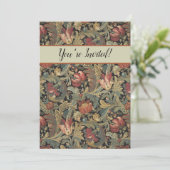 Rich Floral Tapestry Brocade Antiek Classic Kaart (Staand voorkant)